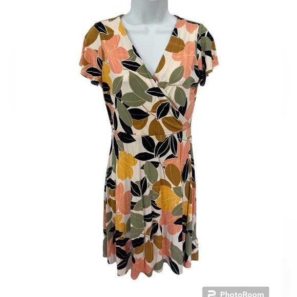 Rachel Zoe short sleeve multicolored floral a-line stretchy dress size small - Picture 1 of 7